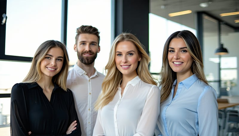 Team members of A Box Services working together in a modern office, representing professionalism and reliability. Team members of A Box Services working together in a modern office, representing professionalism and reliability.